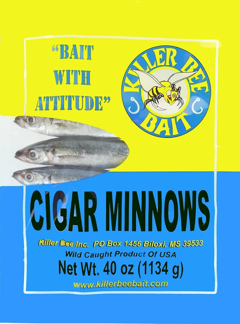 KILLER BEE BAIT Frozen Cigar Minnows 40 oz Bait