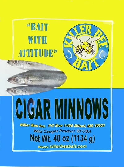 KILLER BEE BAIT Frozen Cigar Minnows 40 oz Bait