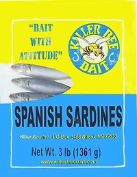 KILLER BEE BAIT Frozen Spanish Sardines 3 lb Bait