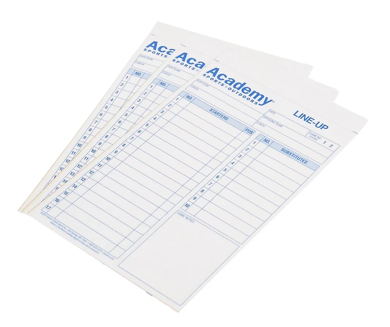 Academy System-17 Baseball/Softball Lineup Cards 12-Pack