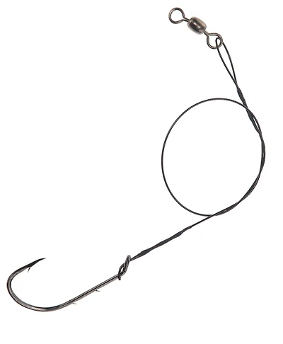 Eagle Claw Lazer Sharp Saltwater Snelled Nylawire Single Hooks 5-Pack
