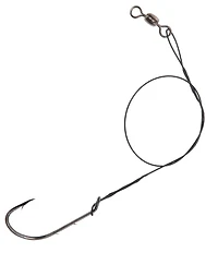 Eagle Claw Lazer Sharp Saltwater Snelled Nylawire Single Hooks 5-Pack