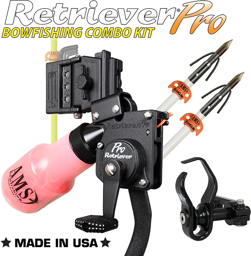 AMS Retriever Pro 610-CMB-RH Bowfishing Reel Right-handed Combo Kit
