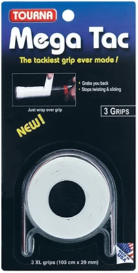 Tourna MEGA TAC Tennis Racquet Grips 3-Pack
