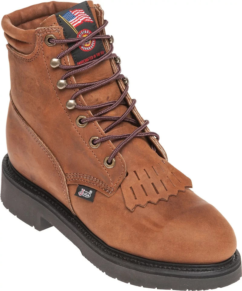 Justin Women's Aged Bark Lace Up Work Boots