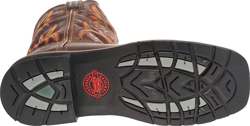 Justin Men's Rugged Cowhide EH Steel Toe Western Wellington Work Boots