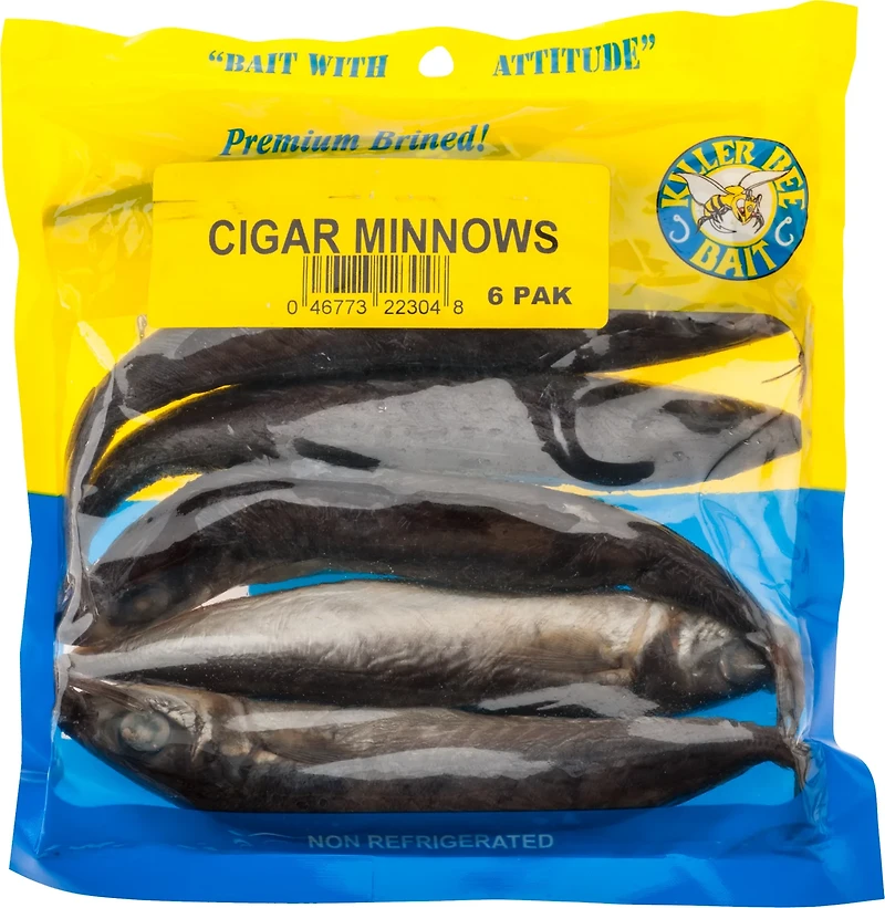 KILLER BEE BAIT Brined Cigar Minnows 6-Pack