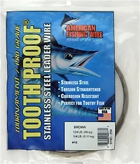American Fishing Wire Tooth Proof 174 lbs - 30 ft Single-Strand Leader Wire