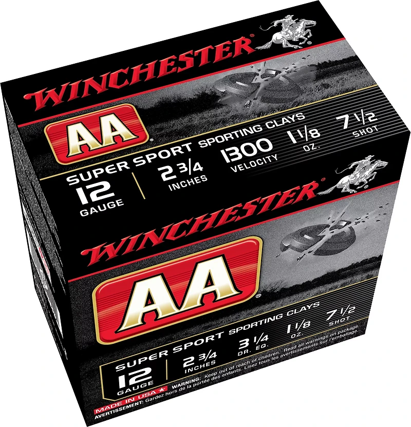 Winchester AA Super Sport Target Load 12 Gauge 7.5 Shot Shotshells - 25 Rounds