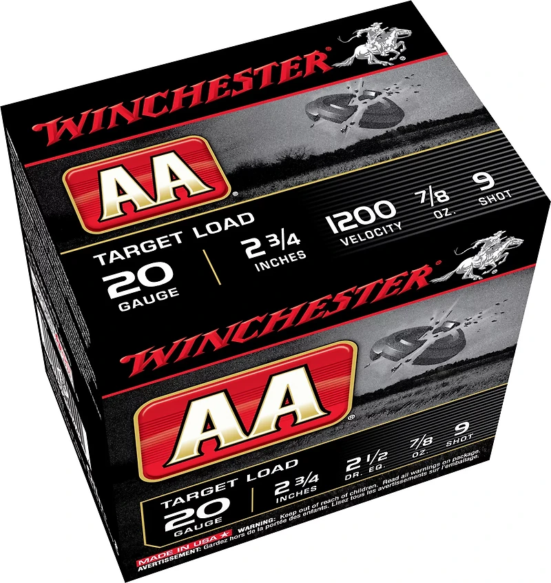 Winchester AA Target Load 20 Gauge 9 Shotshells - 25 Rounds