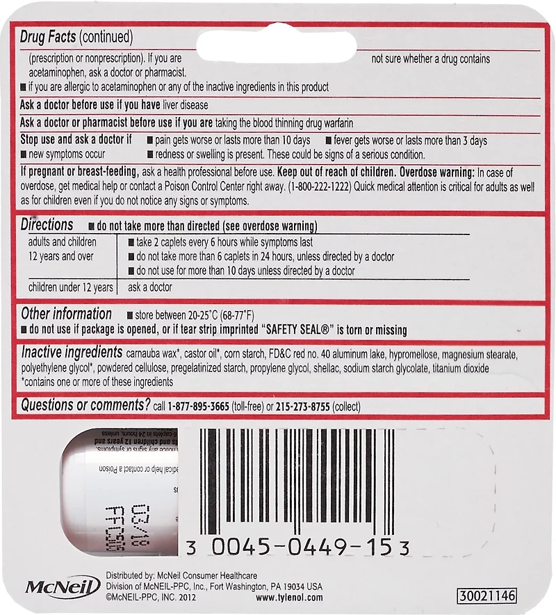 Tylenol Extra Strength Pain Reliever 10-Pack
