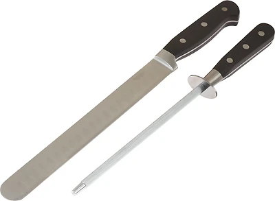 Outdoor Gourmet Pro Granton Slicing Knife with Sharpener