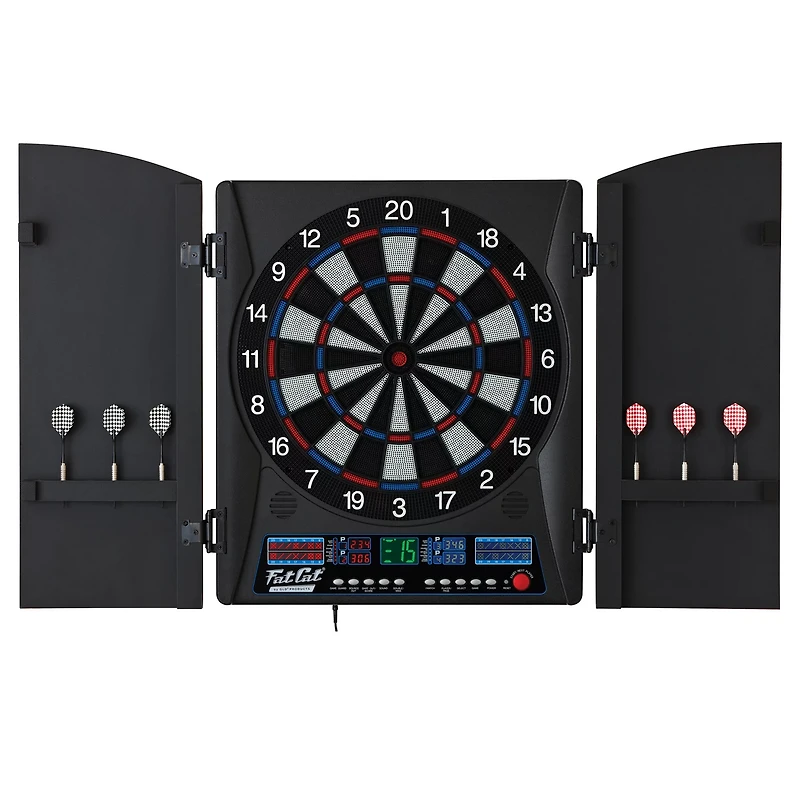Fat Cat Electronix Electronic Dartboard with Cabinet
