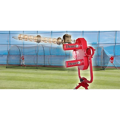 Heater Sports Deuce Pitching Machine and Xtender Batting Cage Combo