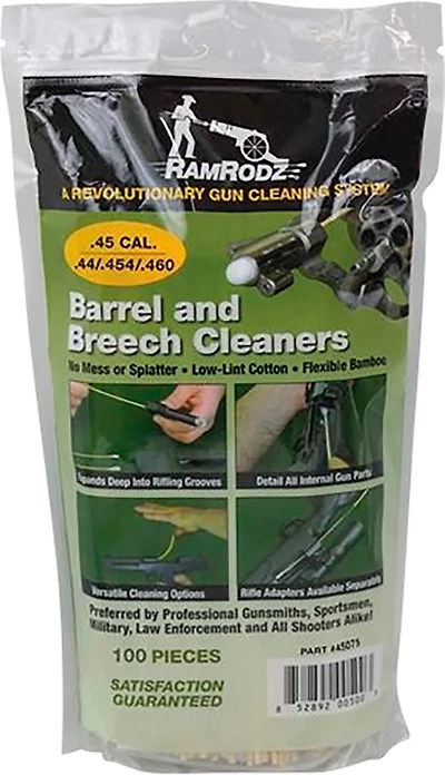 RamRodz .45 Barrel and Breech Cleaners 100-Pack