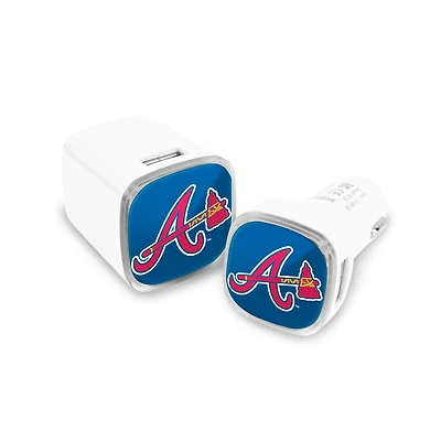 Prime Brands Group Atlanta Braves Car and Wall Charger Set