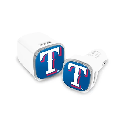 Prime Brands Group Texas Rangers Car and Wall Charger Set