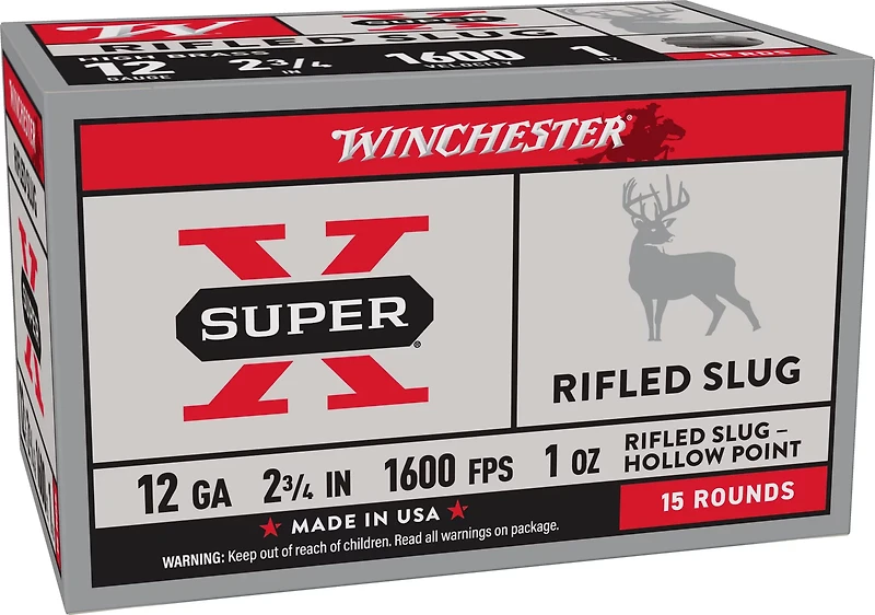Winchester Smooth Bore 12 Gauge Rifled Slugs - 15 Rounds