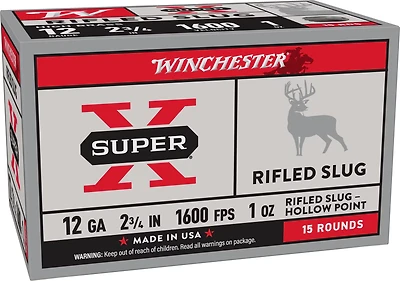 Winchester Smooth Bore 12 Gauge Rifled Slugs - 15 Rounds