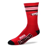 For Bare Feet Unisex University of Arkansas 4-Stripe Deuce Socks