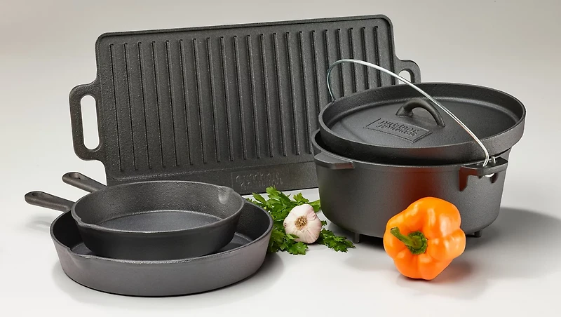 Outdoor Gourmet 5-Piece Cast-Iron Cookware Set