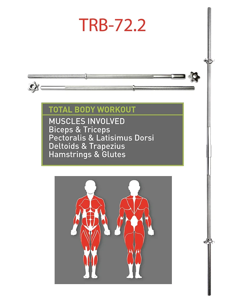 Marcy 2-Piece 6' Chrome Weight Bar