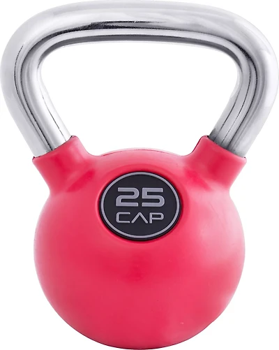 CAP Barbell Rubber-Coated 25 lb. Kettlebell with Chrome Handle
