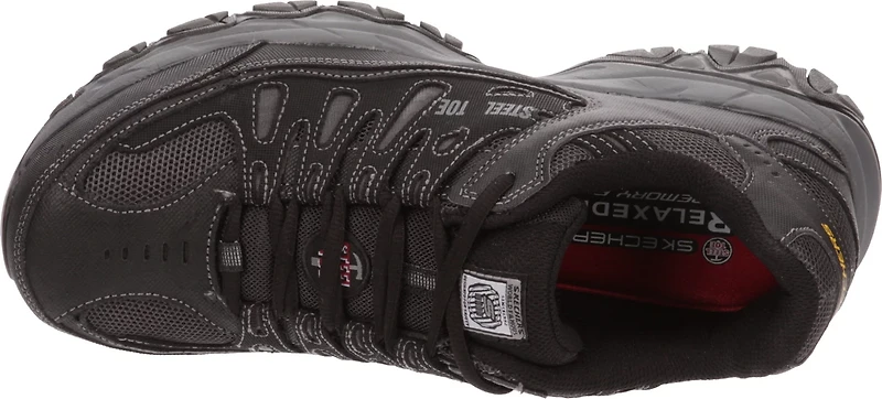 SKECHERS Men's Relaxed Fit Cankton Lace Steel Toe Work Shoes