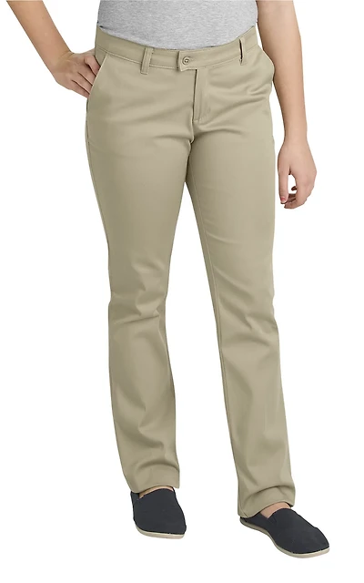 Dickies Juniors' Schoolwear Slim Fit Straight Leg Stretch Uniform Pant