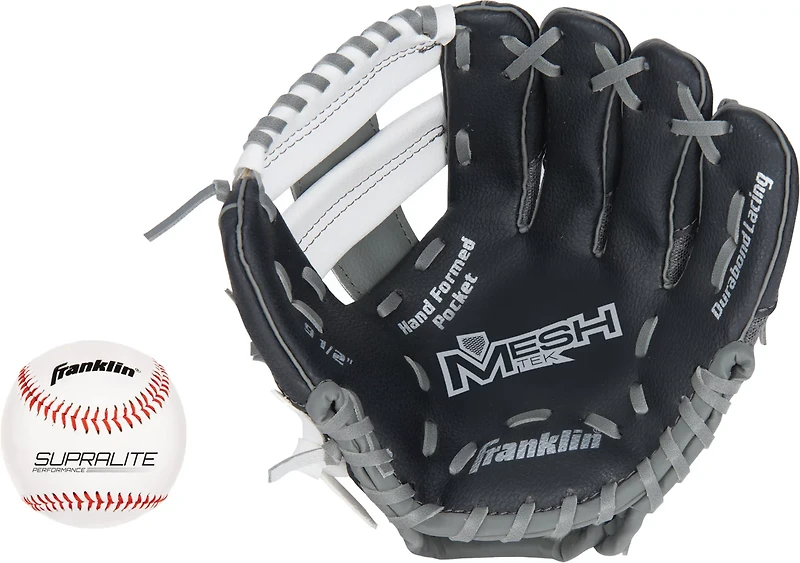 Franklin Youth Meshtek 9.5" T-ball Glove with Ball