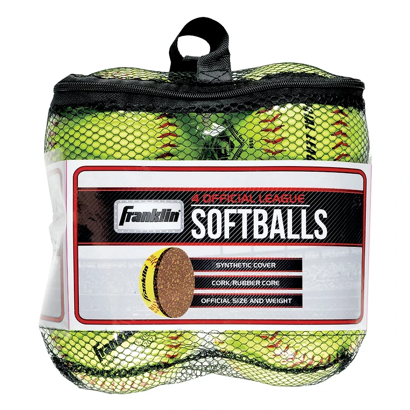 Franklin Official League Softballs 4-Pack