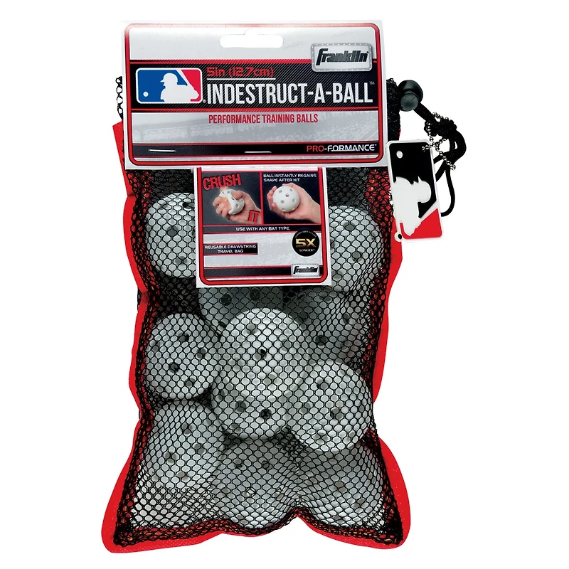 Franklin MLB Indestruct-a-Ball™ 5" Limited-Flight Micro Baseballs 12-Pack