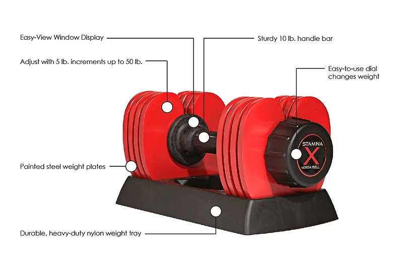 Stamina® X 50 lb. Versa-Bell Adjustable Dumbbell