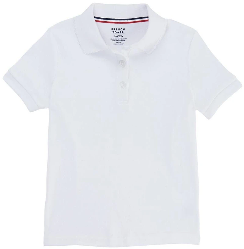 French Toast Girls' Polo Shirt with Picot Collar