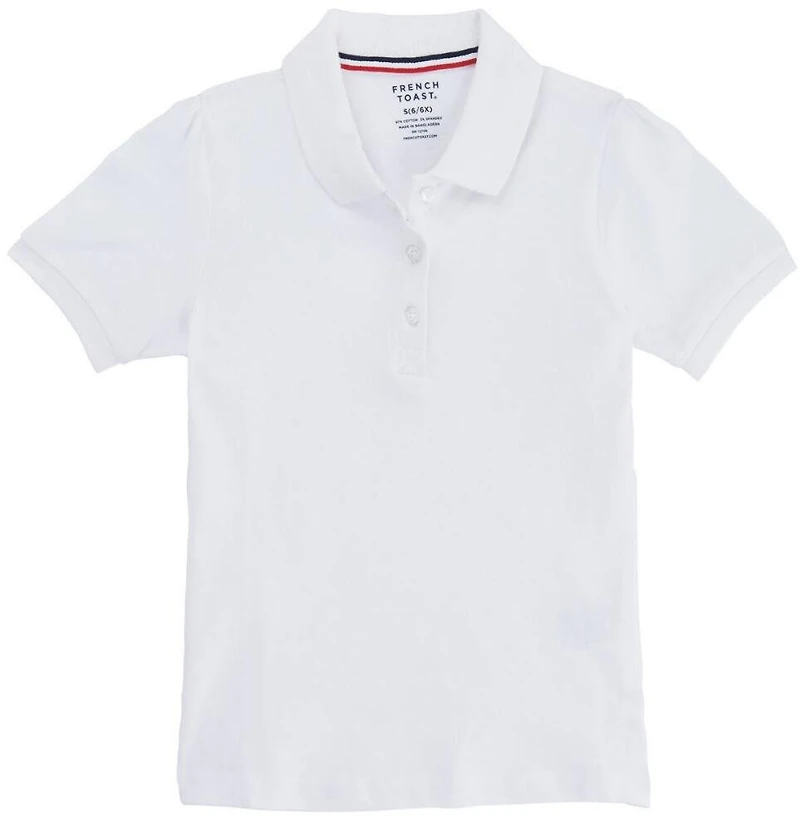 French Toast Girls' Short Sleeve Stretch Pique Polo Shirt