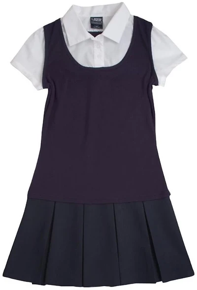 French Toast Girls' 2-in-1 Pleated Dress