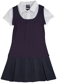 French Toast Girls' 2-in-1 Pleated Dress