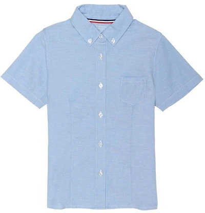 French Toast Girls' Extended Sizing Short Sleeve Oxford Blouse