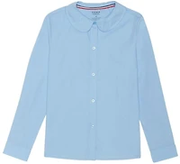French Toast Girls' Extended Sizing Modern Peter Pan Long Sleeve Blouse