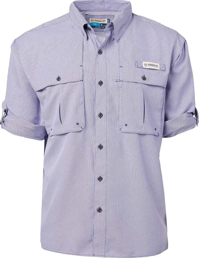 Magellan Outdoors Men's Aransas Pass Mini Check Long Sleeve Fishing Shirt