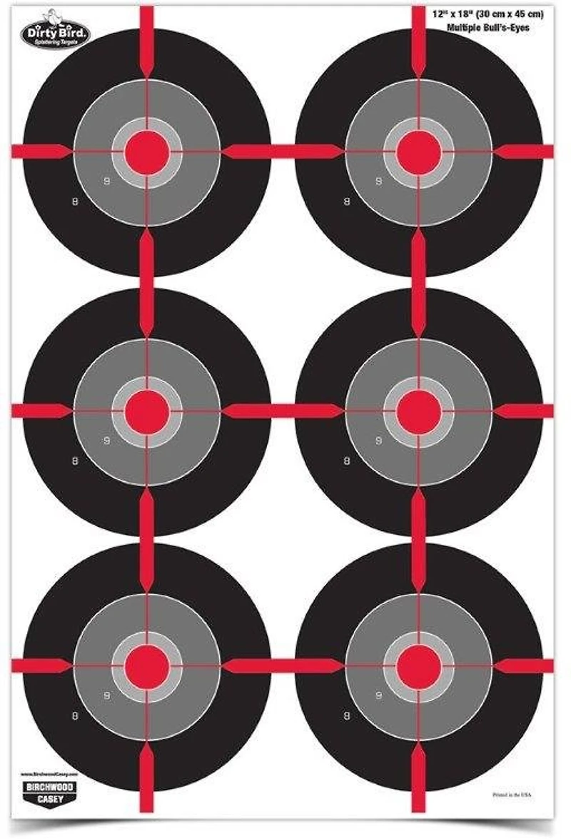 Birchwood Casey Dirty Bird 12 in x 18 in Multiple Bull's-eye Targets 8-Pack