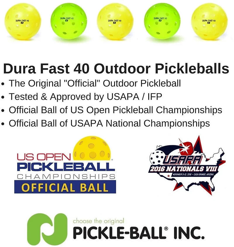 Pickle-ball DURA Fast 40 Outdoor Pickleball Balls 4-Pack