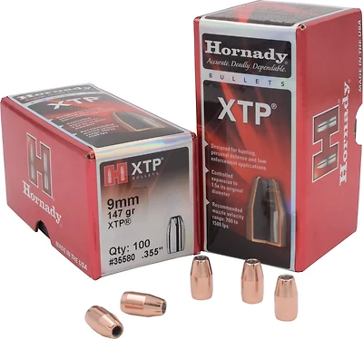 Hornady HP XTP 9mm 147-Grain Bullets