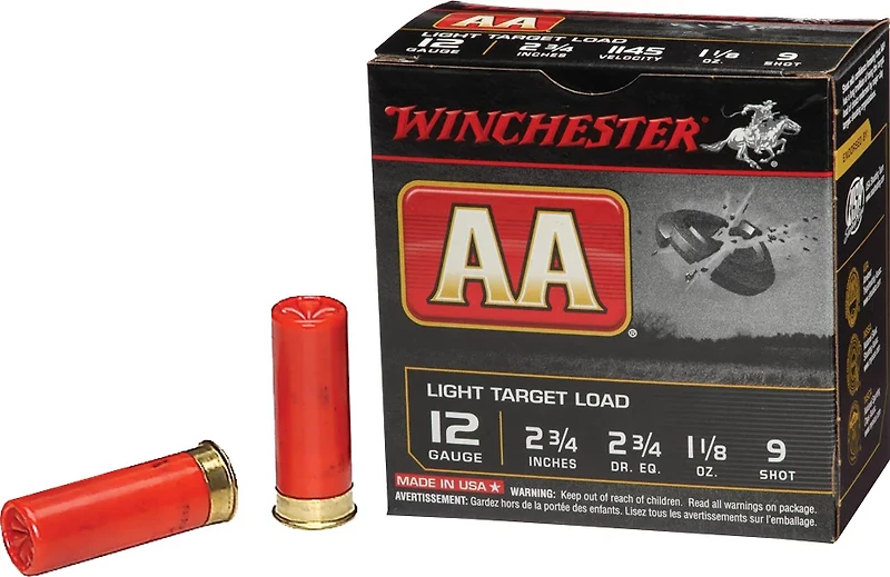 Winchester AA Light Target Load 12 Gauge 9 Shotshells - 25 Rounds