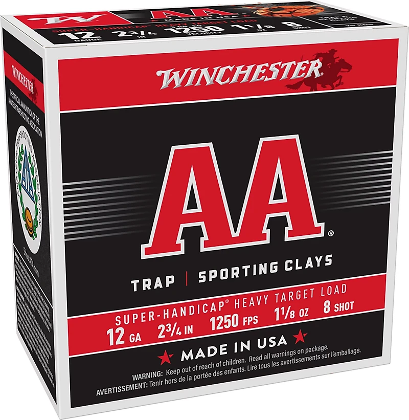 Winchester AA Super-Handicap Target Load 12 Gauge 8 Shot Shotshells - 25 Rounds