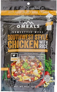 O Meals Homestyle 8 oz Precooked Self-Heating Southwest Style Chicken with White Rice