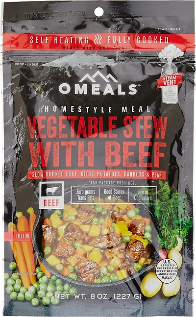 O Meals Homestyle 8 oz Precooked Self-Heating Vegetable Beef Stew
