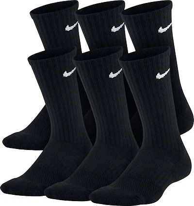 Nike Boys' Performance Cushioned Crew Training Socks 6 Pack