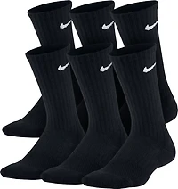 Nike Boys' Performance Cushioned Crew Training Socks 6 Pack