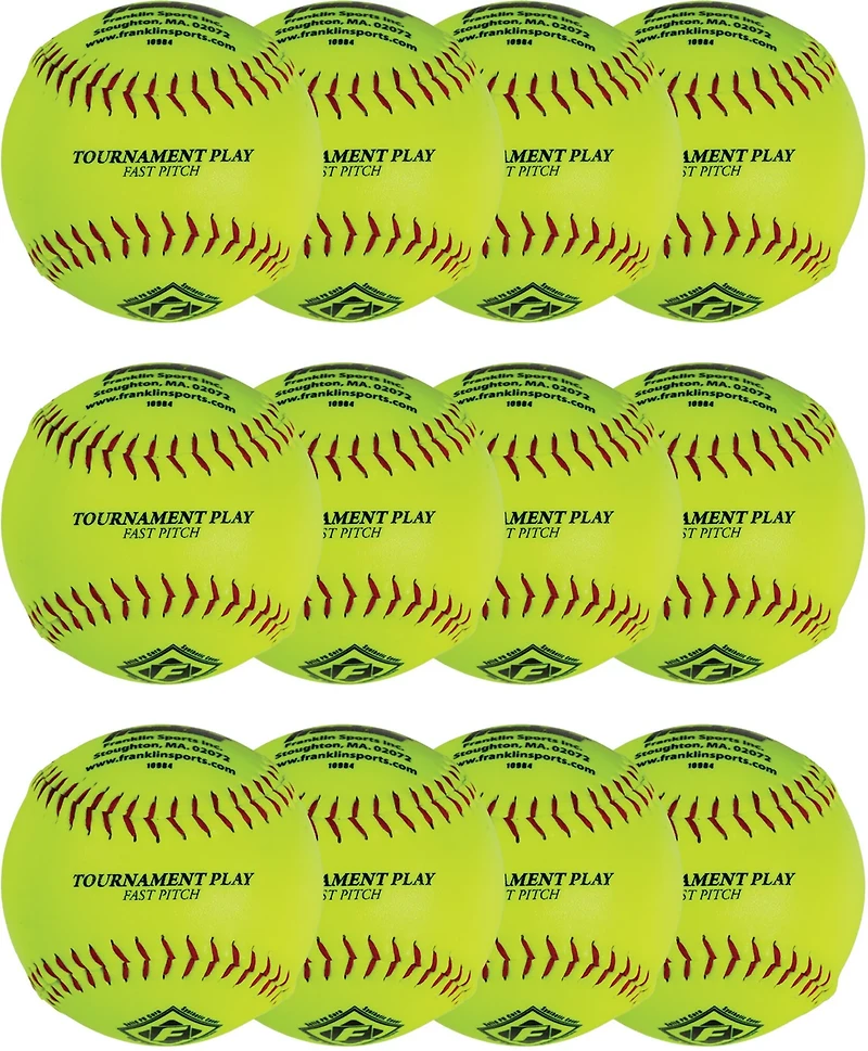 Franklin 12 in Fast-Pitch Softballs 12-Pack